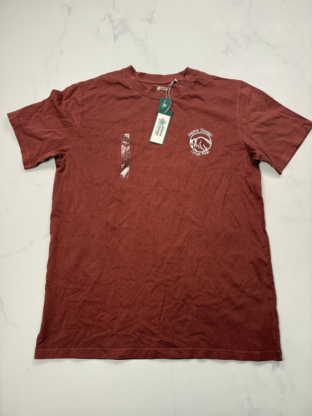 Alpine Design Design T Shirt Burgundy Modern Classic Style - Mens M NWT